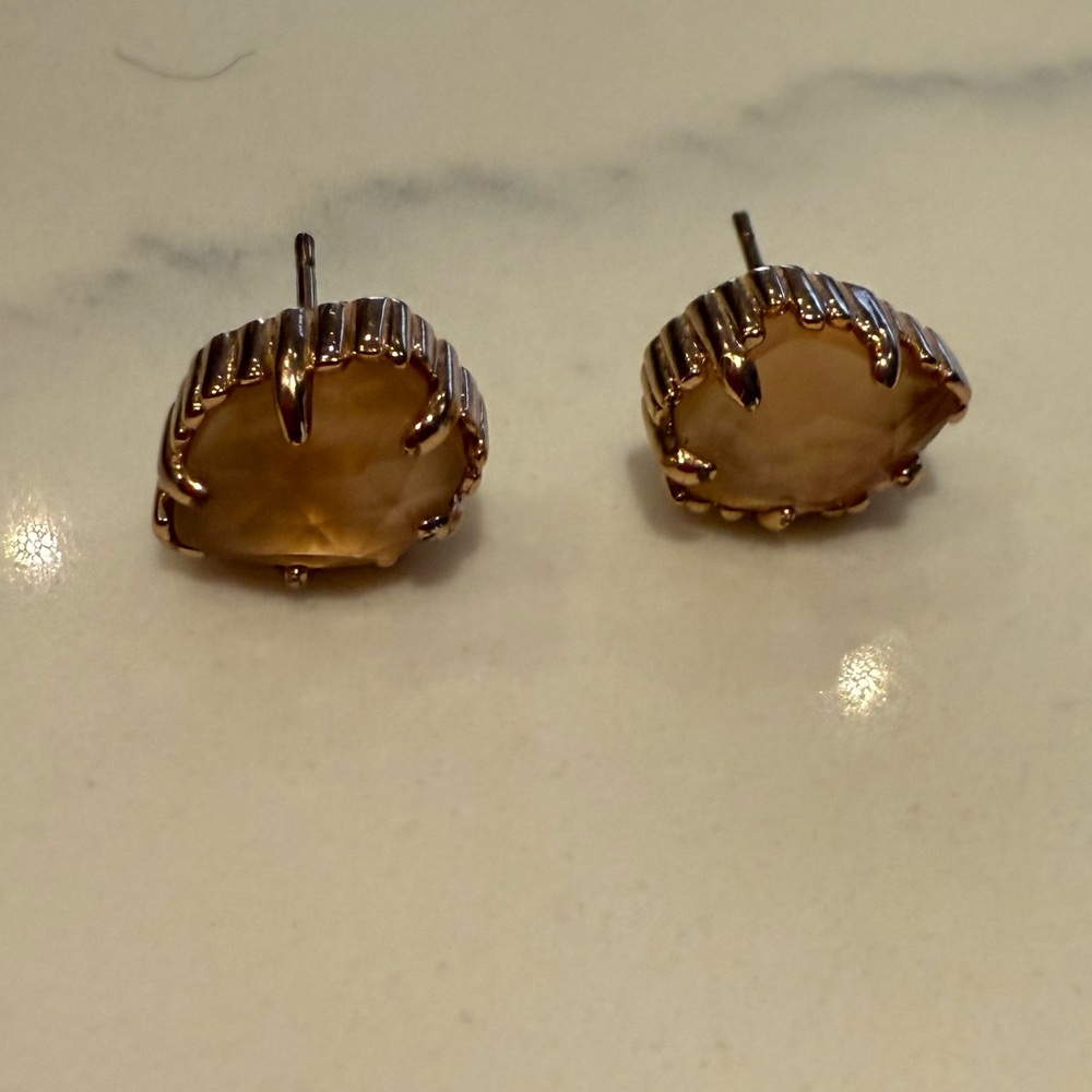 Kendra Scott Tessa Rose Gold Clear Earrings